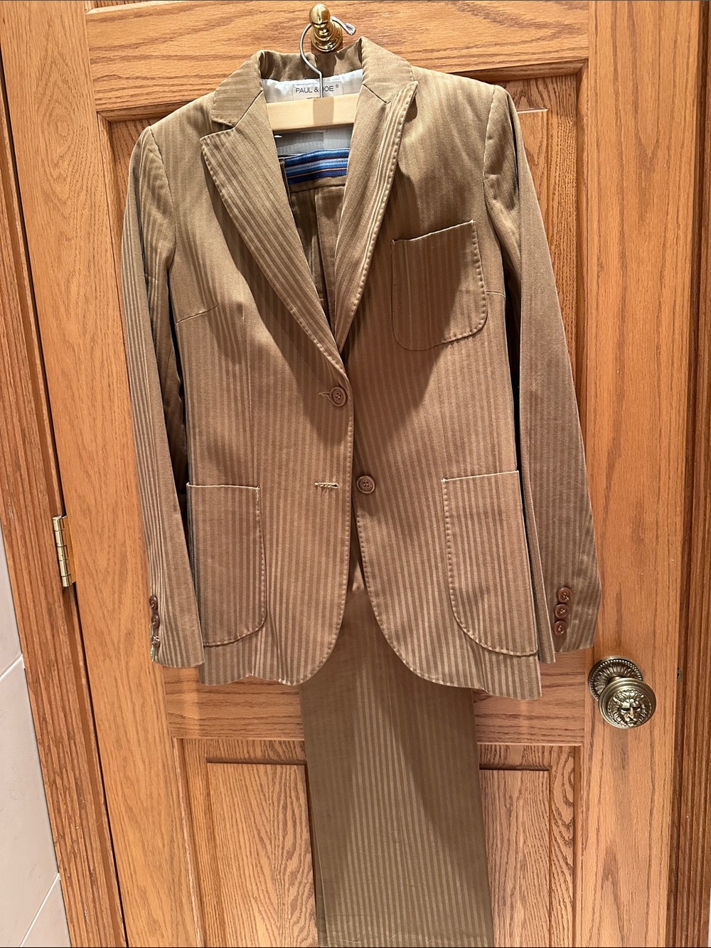 Paul & Joe Brown Pinstriped Blazer and Trouser Set 38